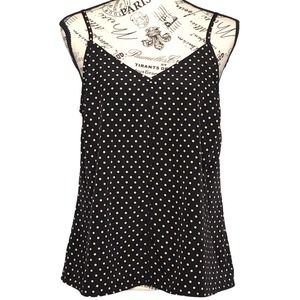 Sanctuary SMALL Polka Dot V Neck Button Front Adjustable Spaghetti Cami - NWOT